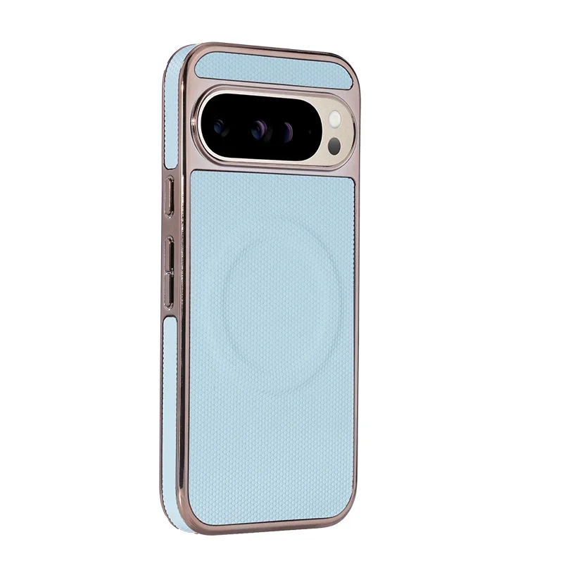 Plating Soft Edge Leather Magnetic Case for Google Pixel 9 Series