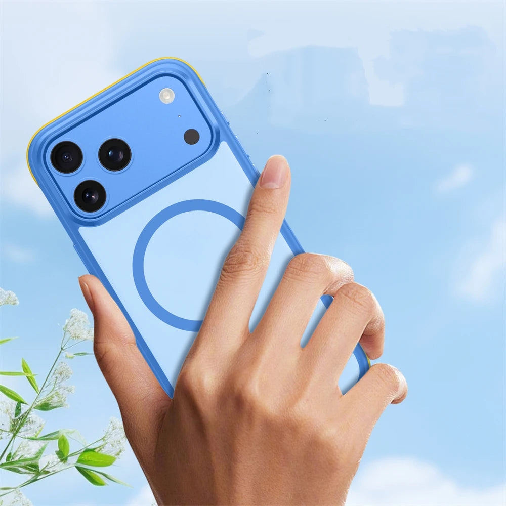 Matte Polycarbonate MagSafe Case with Shockproof TPU Bumper for iPhone 18 Series