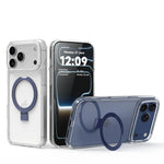 Crystal Clear Acrylic MagSafe Case with Alloy Stand for iPhone 17 Series