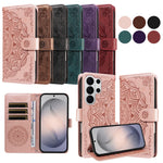 Embossed Mandala Crossbody Leather Wallet Case for Samsung S26 Series