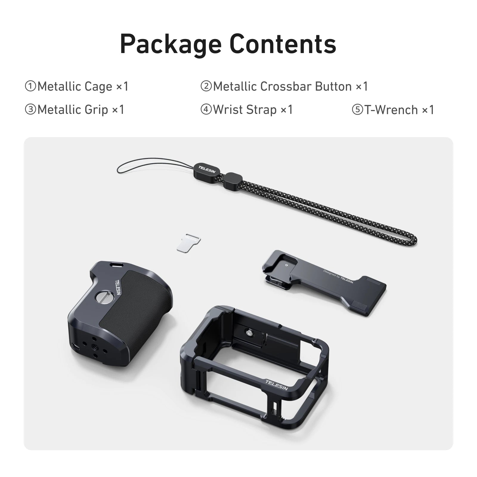 TELESIN Hand Grip Remote Control Kit for DJI Osmo Action 6