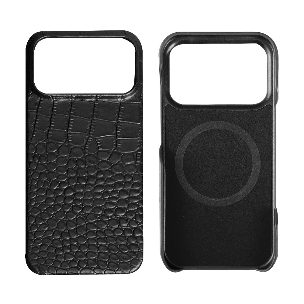 Natural Cowhide Leather MagSafe Case for iPhone 17 Series
