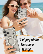 iPhone 17 Series Shockproof Z-Shape Case with 360° Magnetic Rotating Stand