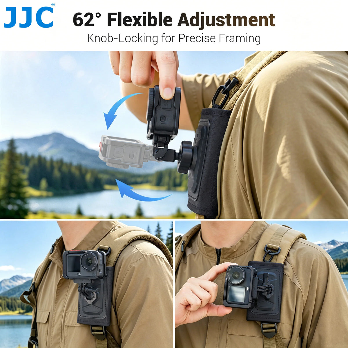 Dual-Layer Shoulder Strap Mount for Action Cameras