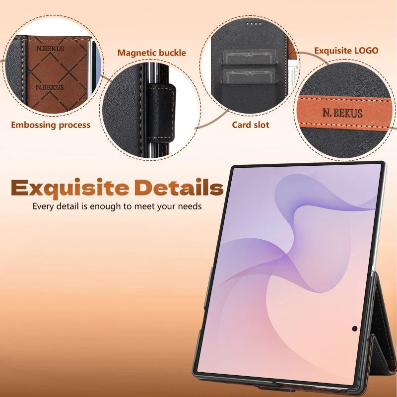 Embossed Leather Flip Wallet Case with Two Card Slots for Samsung Galaxy Z Fold 8