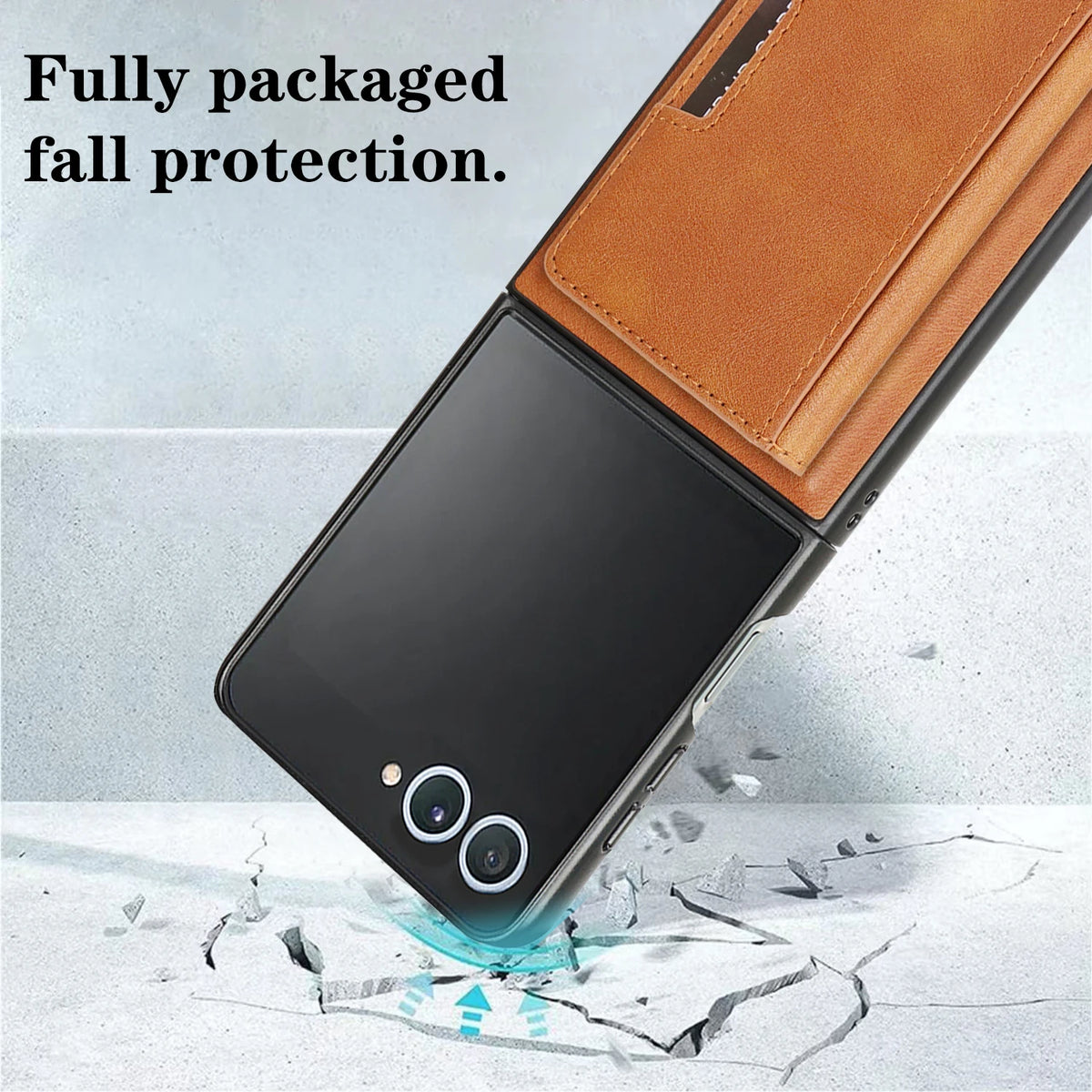 Leather Flip Case with 5-Card Detachable Wallet for Samsung Galaxy Z Flip 7