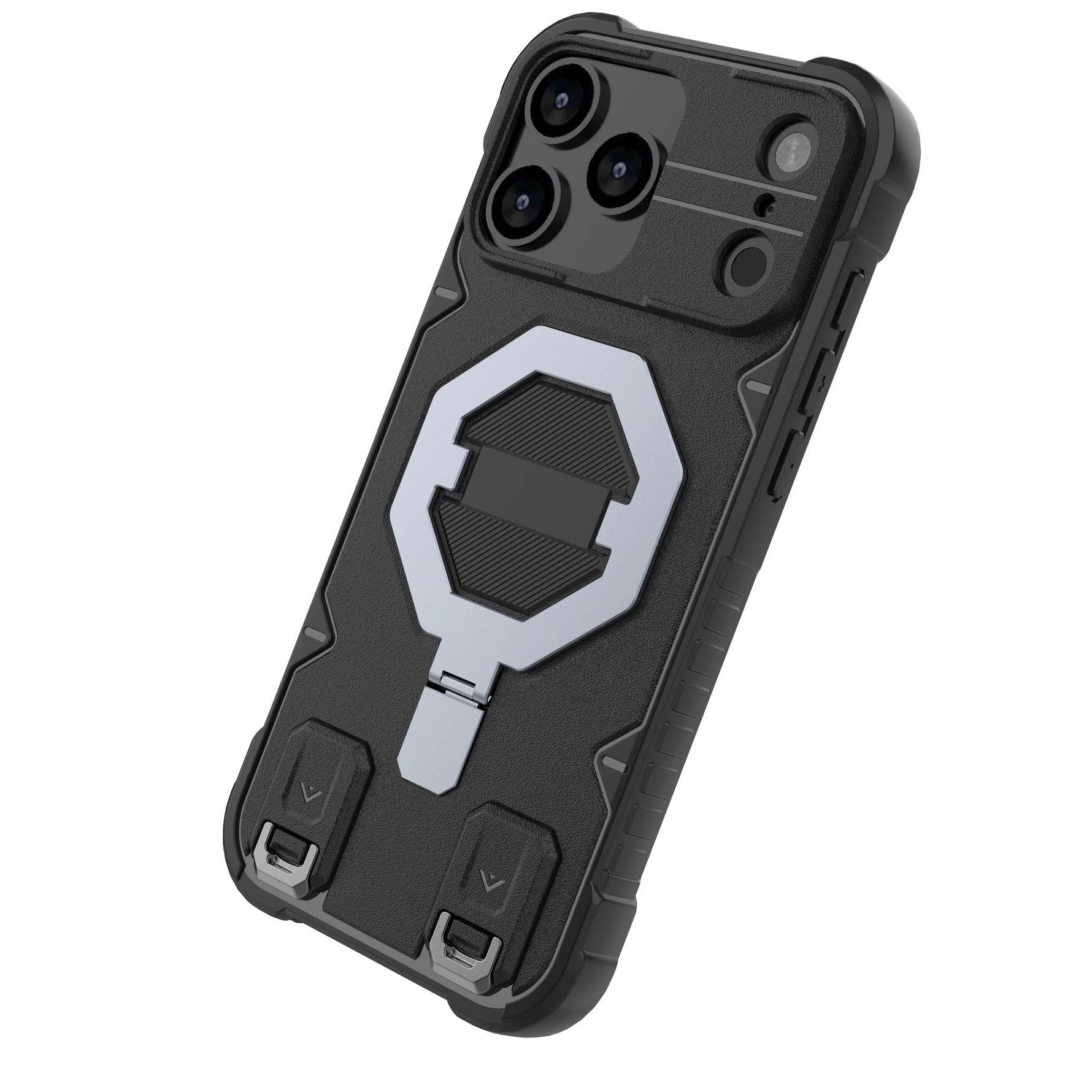 iPhone 17 Series Shockproof PC Case with 360° Stand