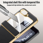 Shockproof Electroplated Leather Hard Shell Case for Samsung Galaxy Z Flip 6