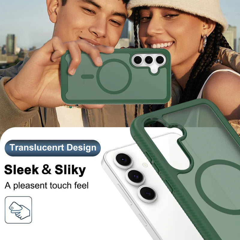 Translucent Magnetic Case with Reinforced Corner Protection for Samsung Galaxy S26 FE