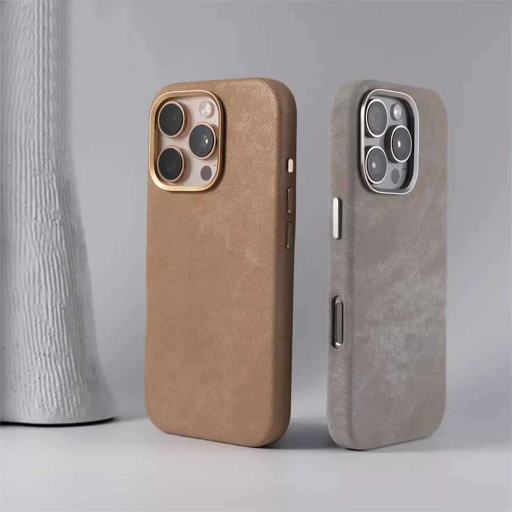 Leather MagSafe Case with Lens Protection for iPhone 16