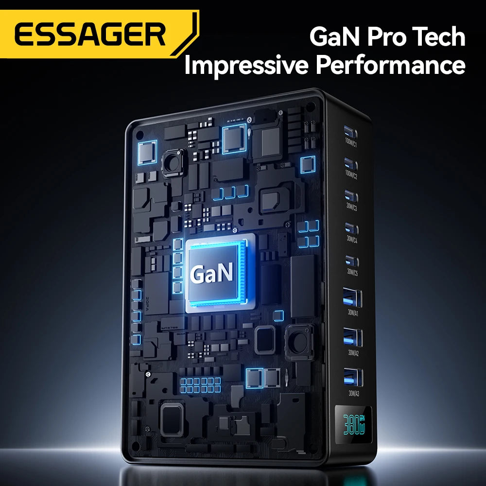 Essager 380W GaN Desktop Charger with 8 Ports