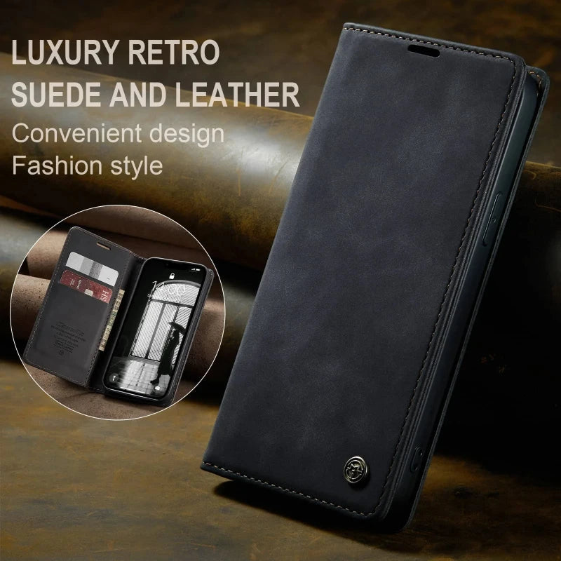 Shockproof Leather Flip Wallet Case for iPhone 16e
