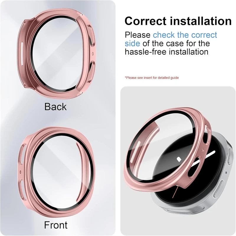 Shockproof PC Case with Tempered Glass Screen Protector for Samsung Galaxy Watch 8