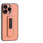 Professional PU Leather Armor Case with Grip Stand for iPhone 15 Series