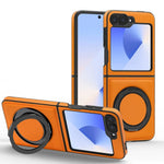 Premium Shockproof Leather Flip Case with 360° Ring Bracket for Samsung Galaxy Z Flip 6