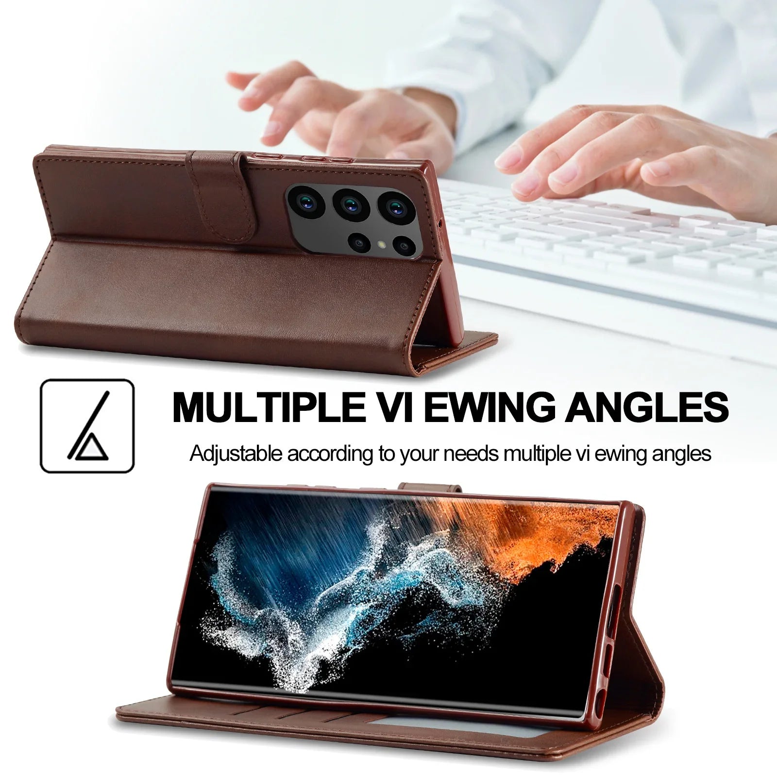 Premium Leather Flip Wallet Case for Samsung Galaxy S25 Series