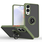 Shockproof Armor Matte Magnetic Case with Ring Stand for Samsung Galaxy S25 Edge