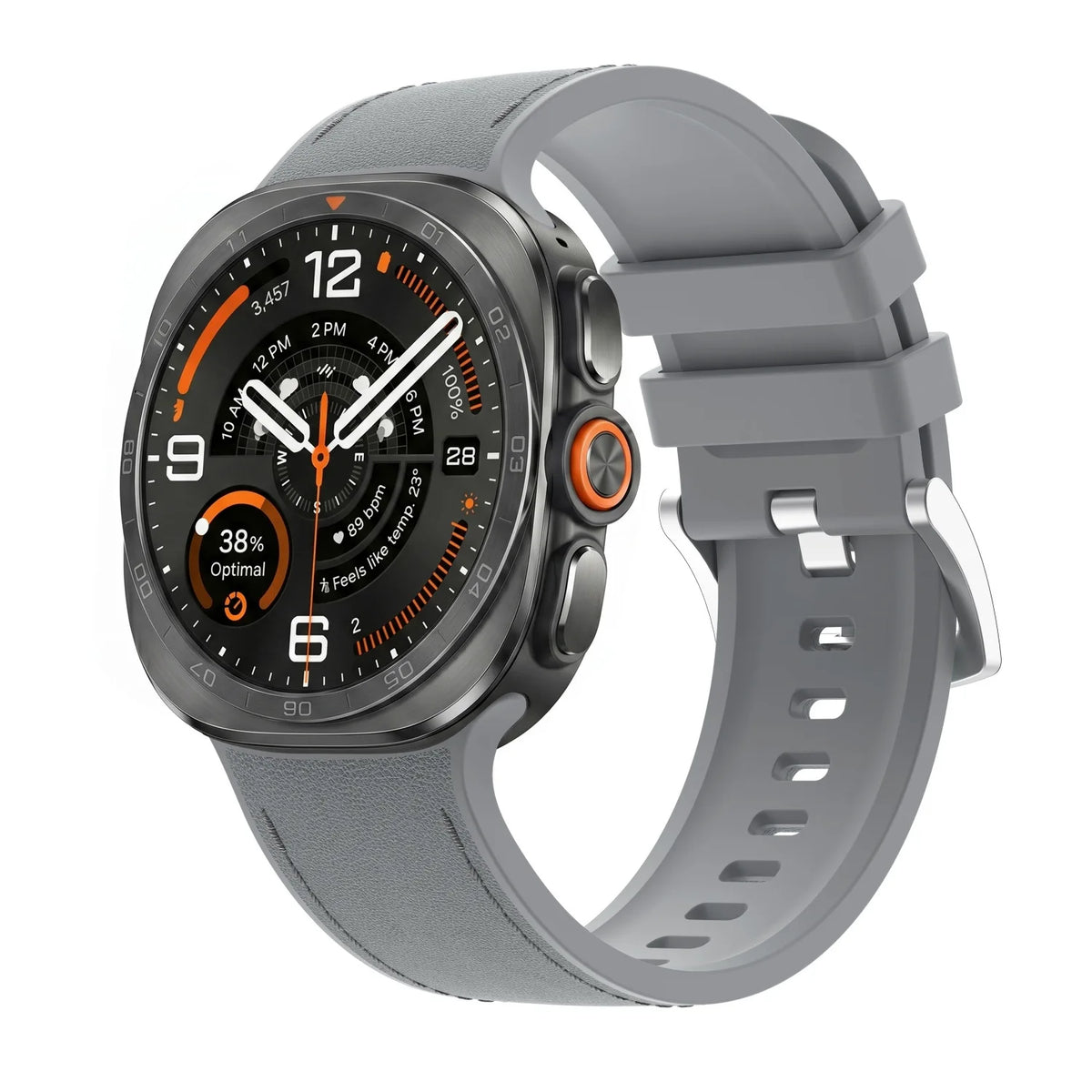 Leather-Like Silicone Watch Band with Ventilation Holes for Samsung Galaxy Watch Ultra 2