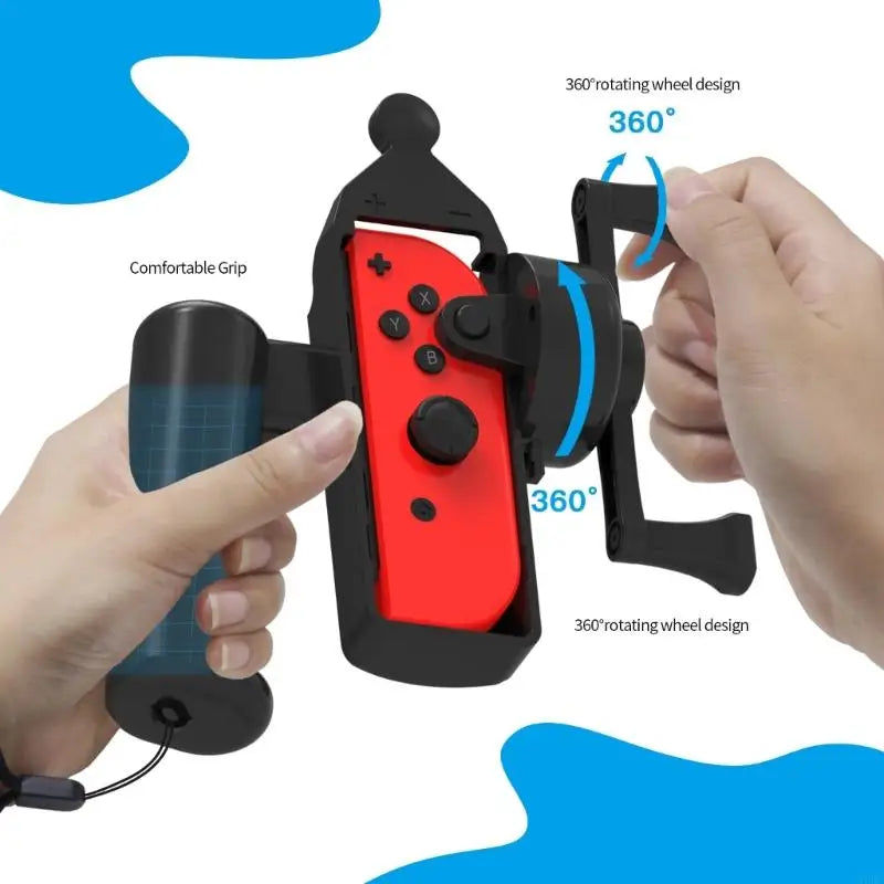 Nintendo Switch Fishing Rod Hand Grip with Rotating Reel