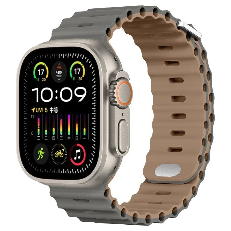 Perforated Silicone Band with Water Drainage for Apple Watch