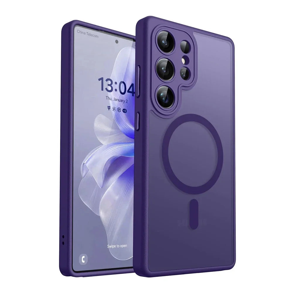 Luxury Frosted Matte Transparent Magnetic Case for Samsung Galaxy S26 Series