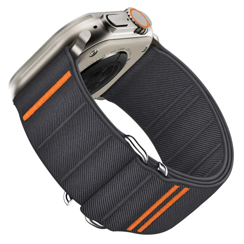 Woven Nylon Loop Closure Band with Shaped Buckle for Apple Watch