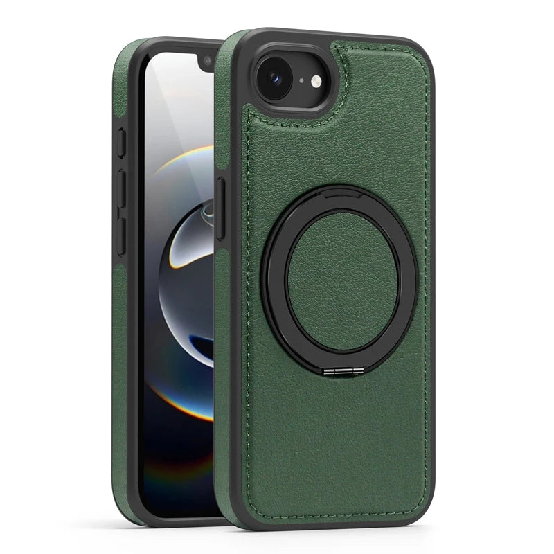 Shockproof Magnetic PC + TPU Case with 360° Rotating Ring Holder for iPhone 16e