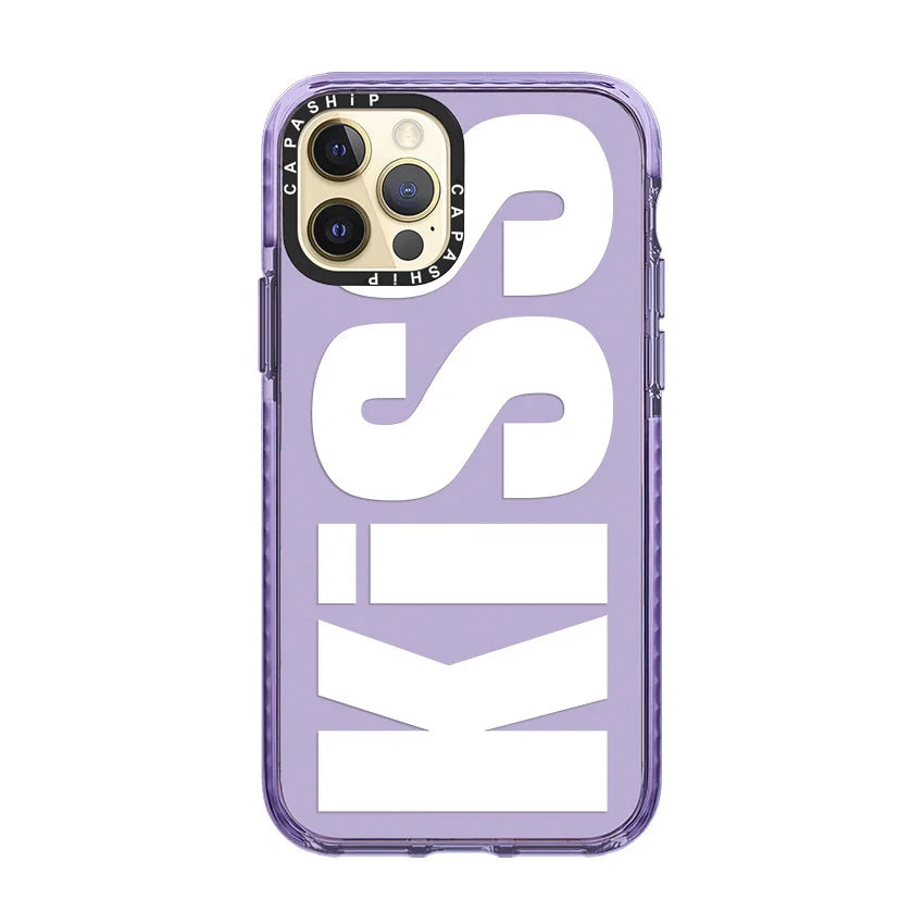 Fashionable Letters “Kiss” Phone Case for iPhone 15 Series