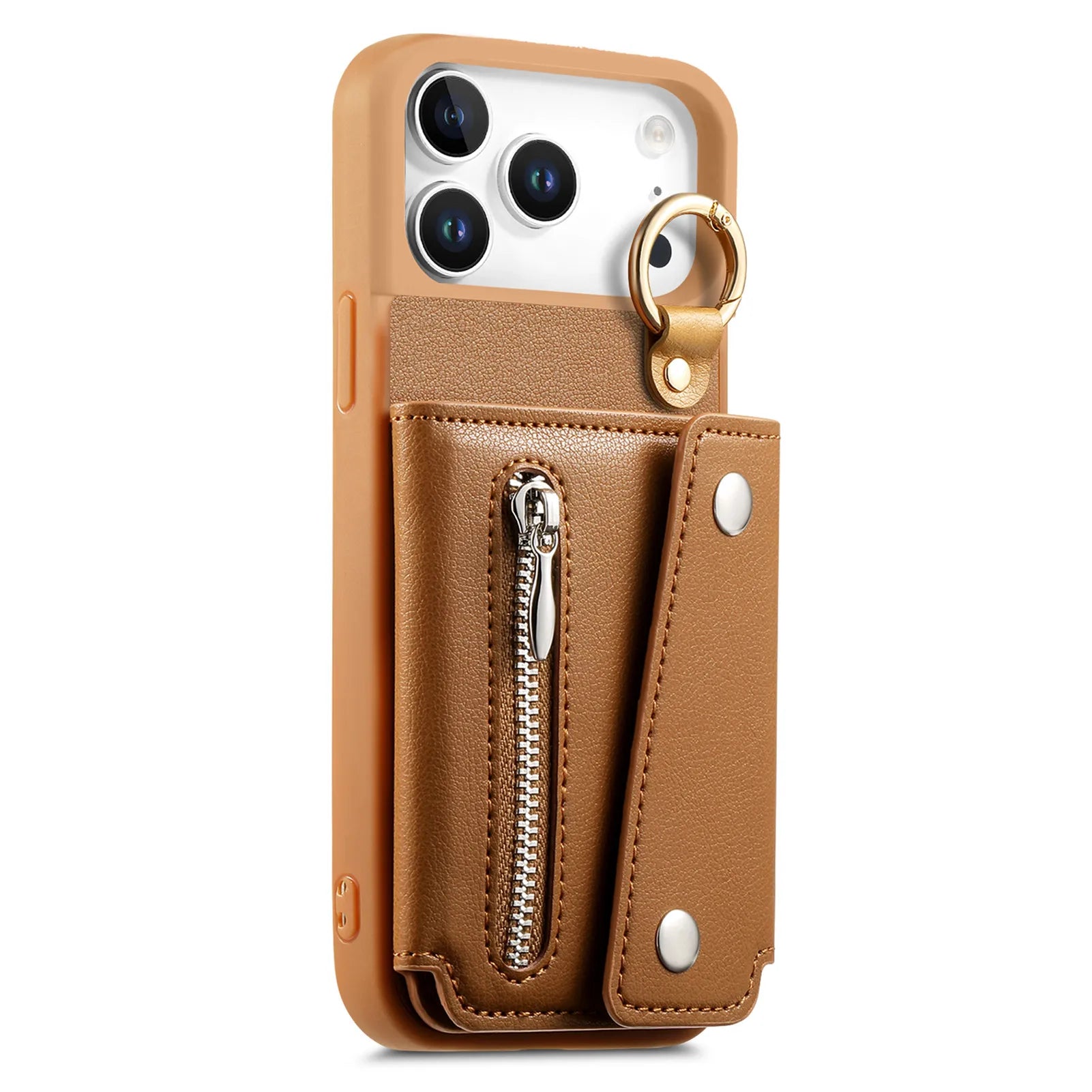 Premium Leather Triple-Fold Wallet Case for iPhone 17 Series