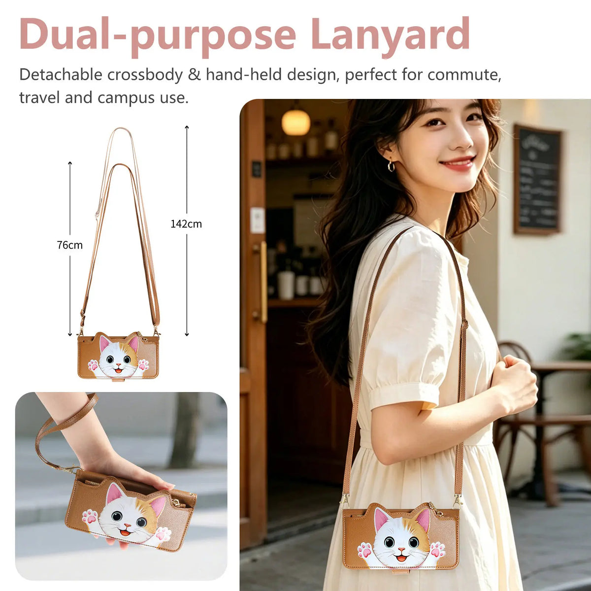 Detachable Crossbody Leather Wallet Case for OPPO Find X9 Series