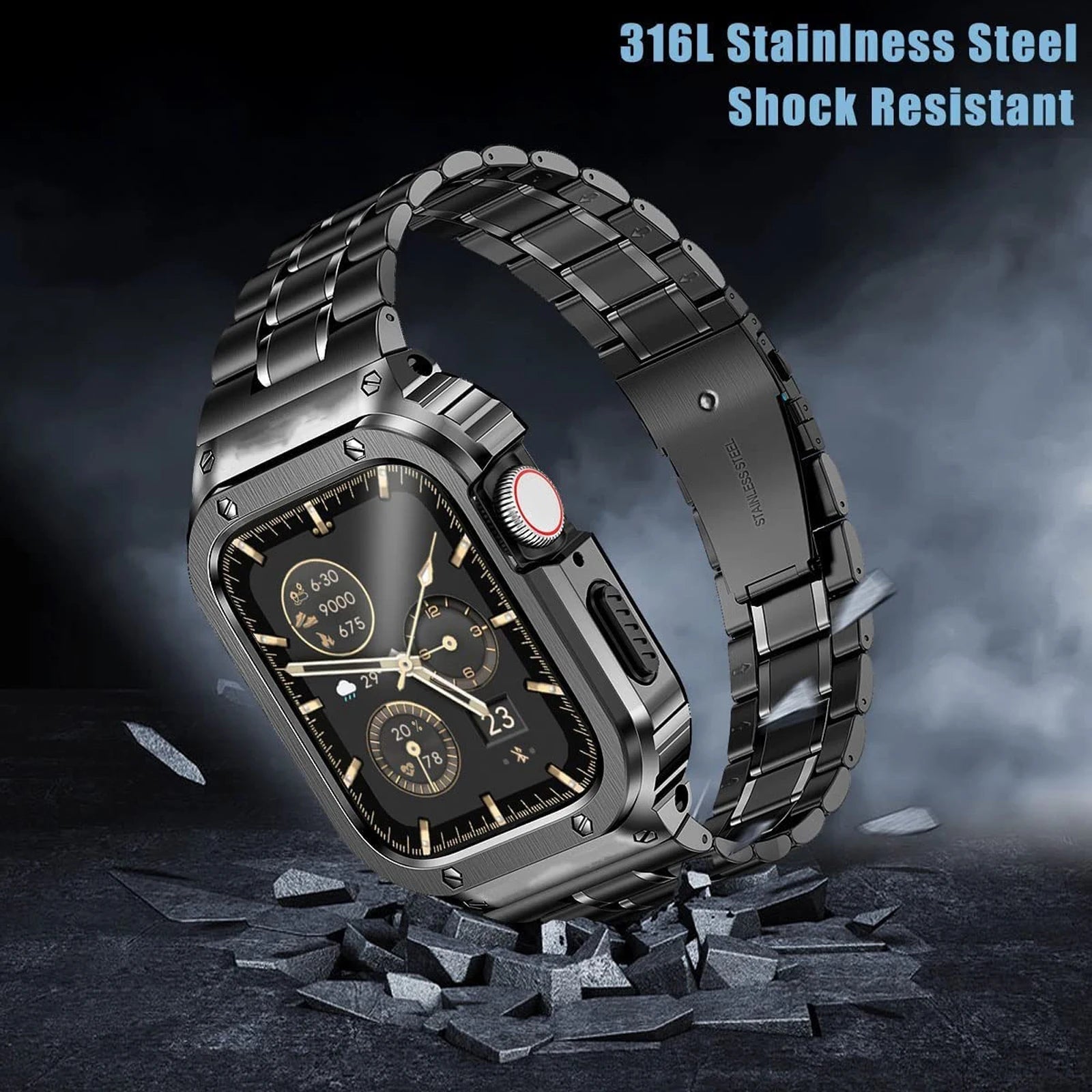 Apple Watch Series 10 Stainless Steel Strap and Case Set