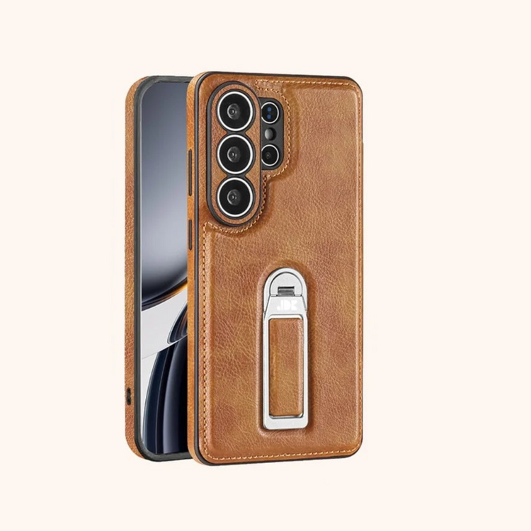 Textured Leather Case with 360° Rotating Magnetic Bracket Stand for Samsung Galaxy S25 Ultra