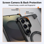 Samsung Galaxy S25 Ultra Shockproof Transparent Magnetic Case with 360° Ring Stand