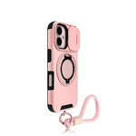 iPhone 16 Series Protective Case with Ring Holder & Wrist Strap