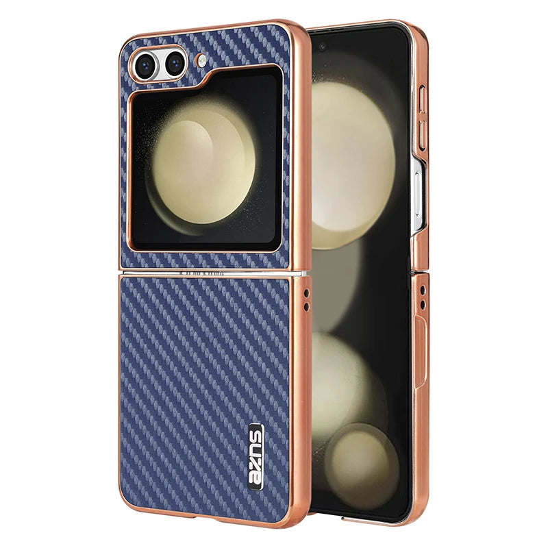 Luxury Carbon Fiber Pattern Phone Case for Samsung Galaxy Z Flip 6