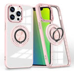 Crystal Clear Magnetic Case with Ring Stand for iPhone 15 Series