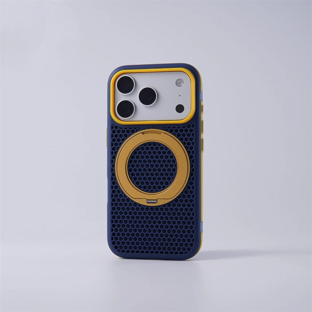 MagSafe Rotating Ring Stand Case with Mesh Back for iPhone 18 Series