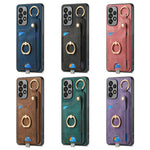 Leather Card Holder Case with 360° Rotating Ring Kickstand for Samsung Galaxy S26 Series