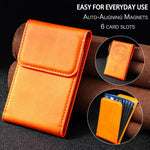 Premium Accordion Magnetic Leather Wallet