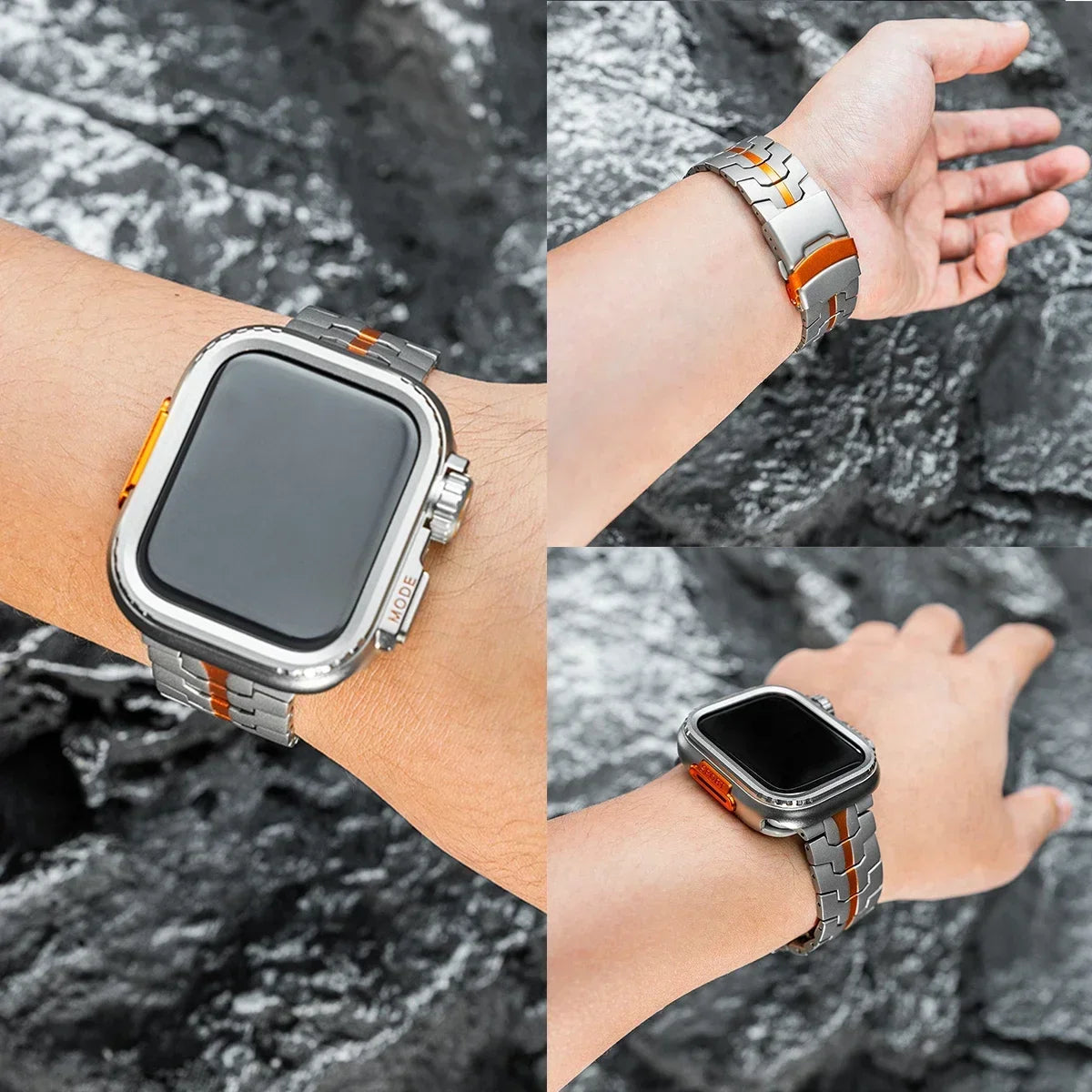 Apple Watch Titanium Band & Protective Metal Case