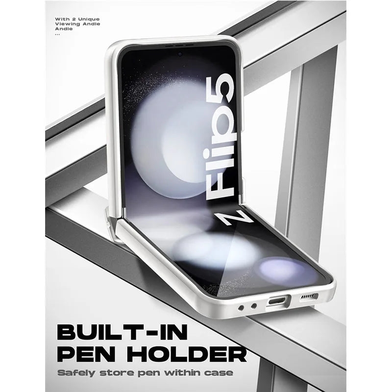 Full-Body Rugged Case with Built-in Screen Protector for Samsung Galaxy Z Flip 5