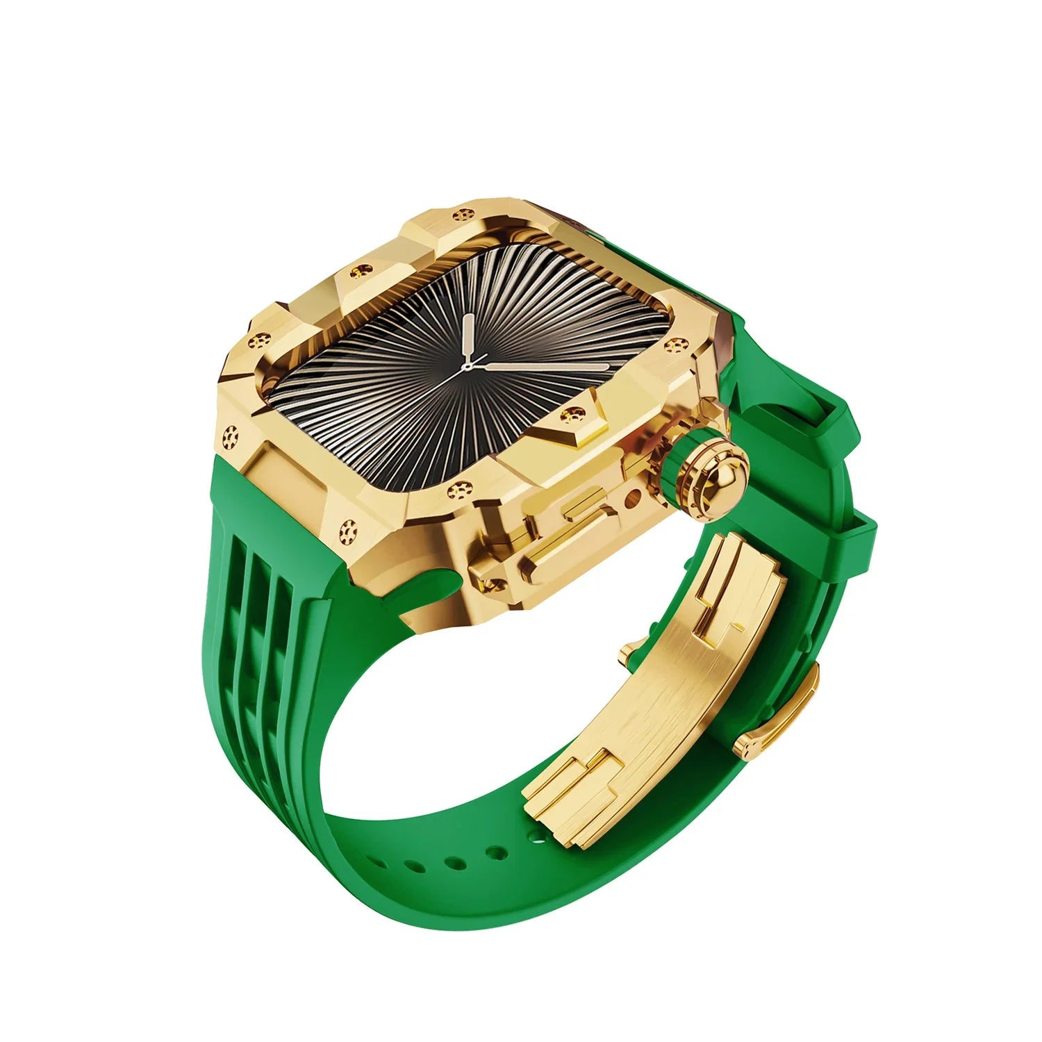 Luxury Stainless Steel Case & Silicone Strap Modification Kit for Apple Watch Series 10 (46mm)