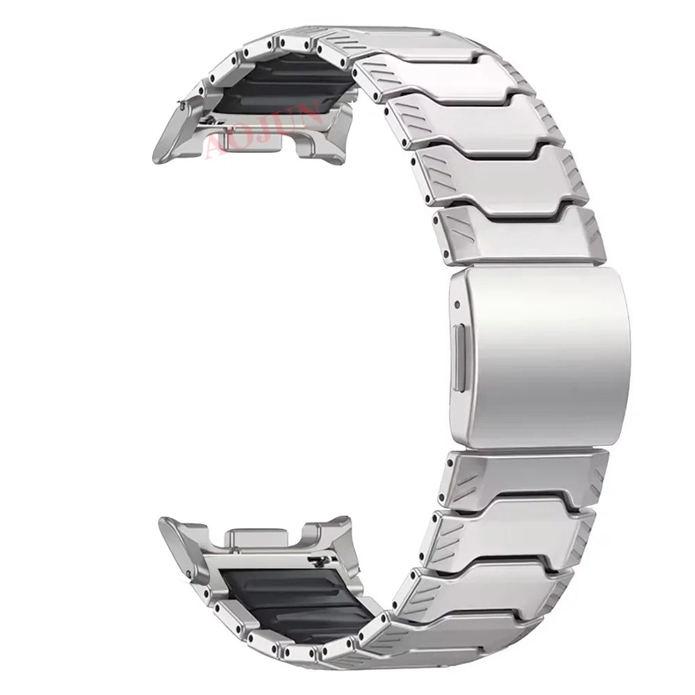 Titanium Link Bracelet Band with Magnetic Light-Up Buckle for Samsung Galaxy Watch Ultra 2