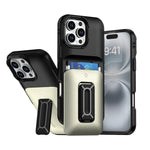 iPhone 16 Series Wallet Case with Sliding Card Holder and Kickstand
