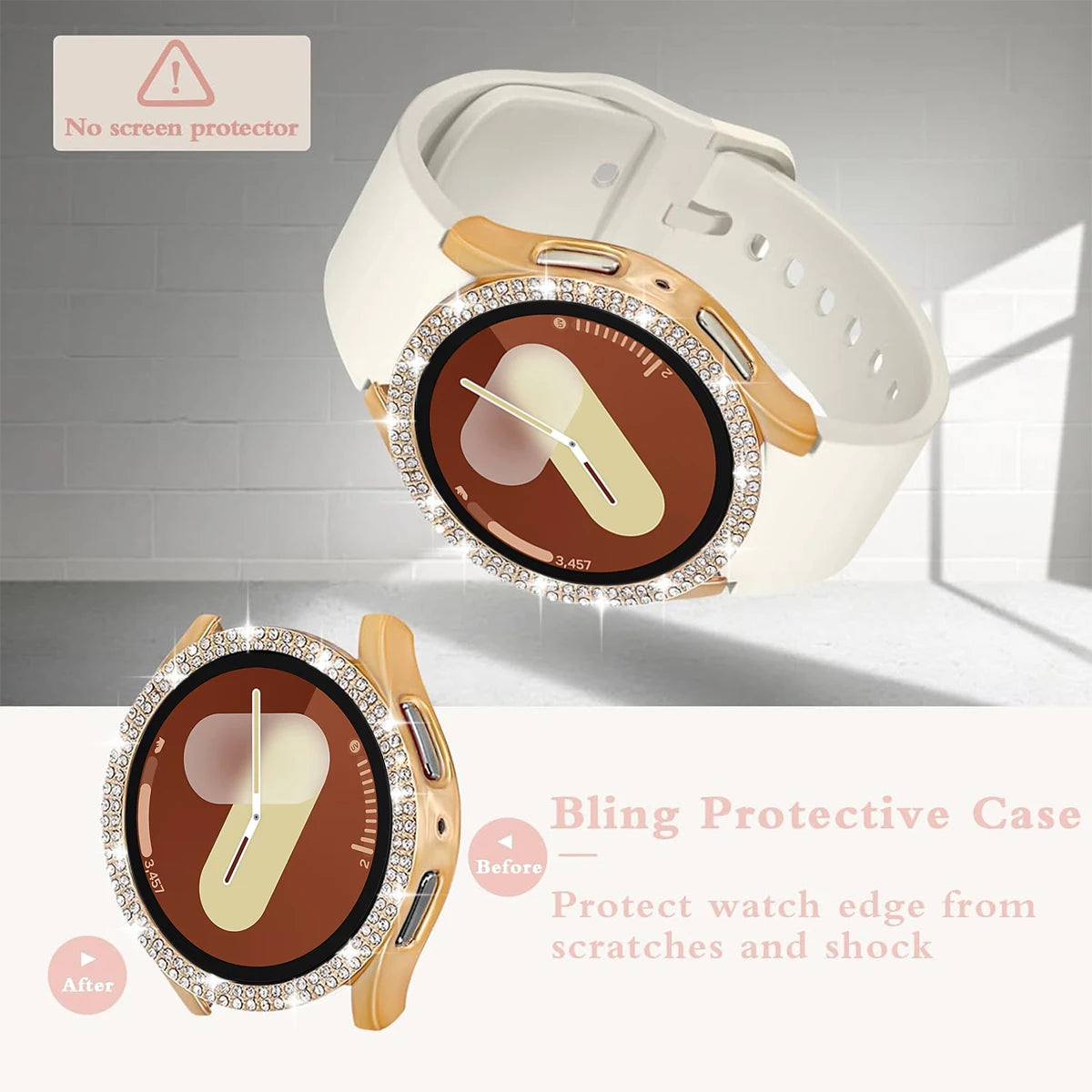 Stylish Glitter Protective Case for Samsung Galaxy Watch 6