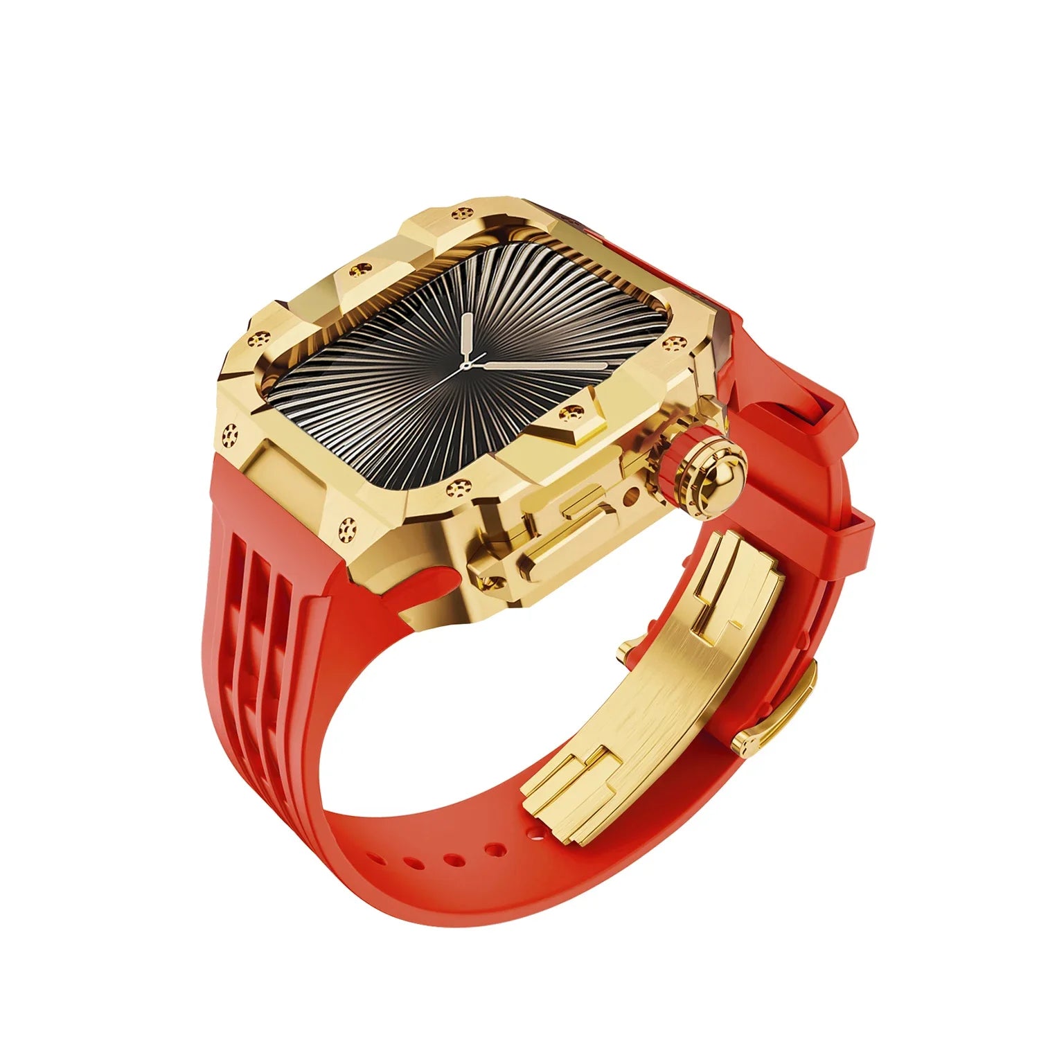 Luxury Stainless Steel Case & Silicone Strap Modification Kit for Apple Watch Series 10 (46mm)