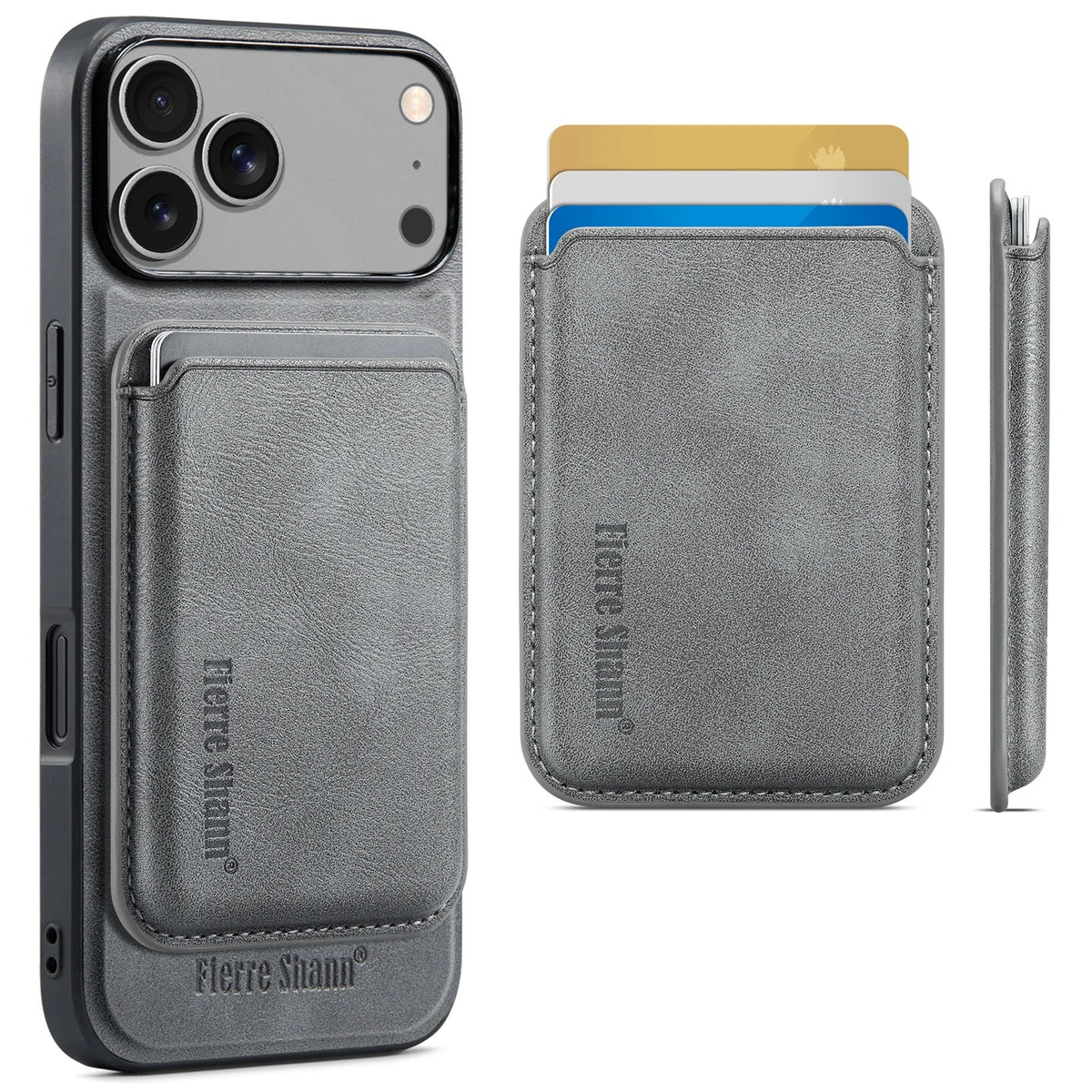 Leather MagSafe Case with Detachable 3-Card Holder for iPhone 18 Series