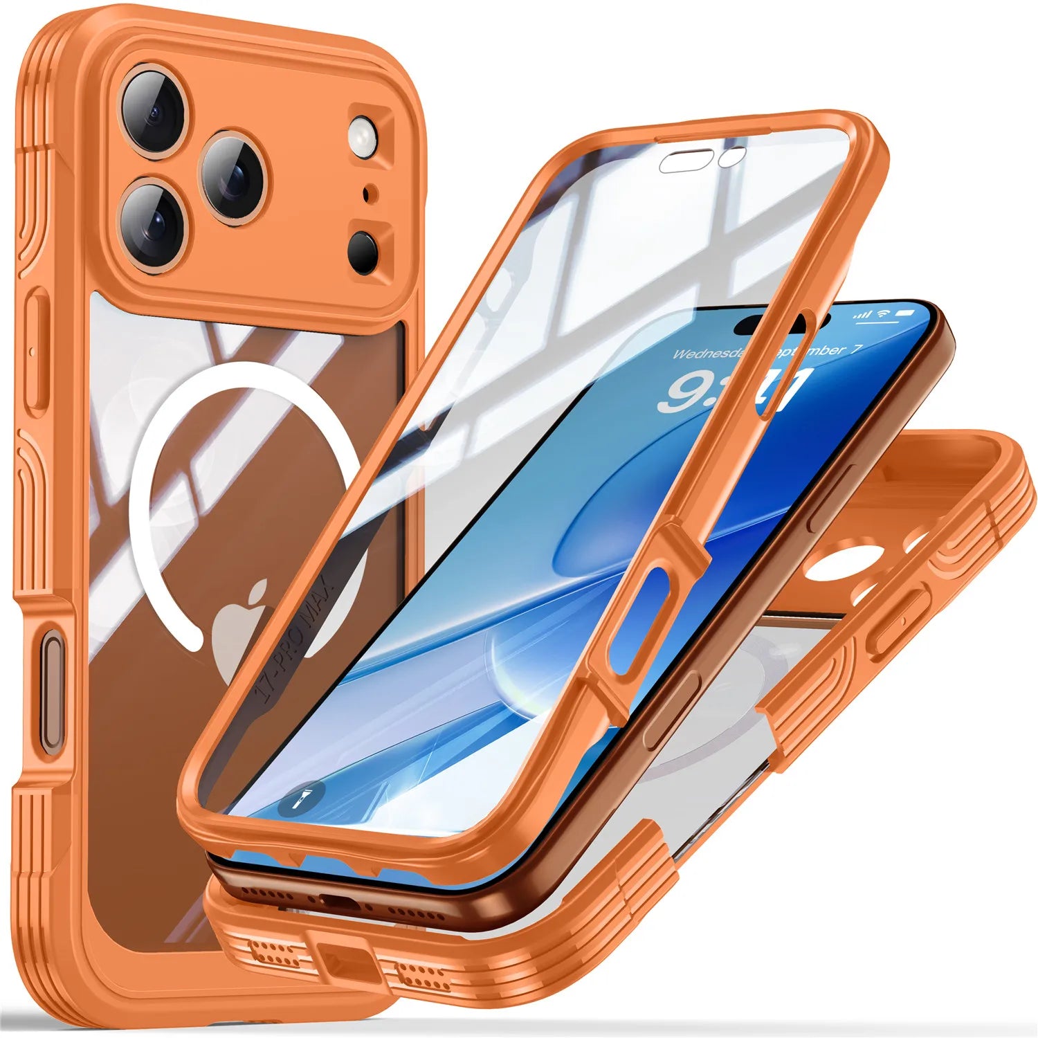 iPhone 17 Series Double Layer Full-Cover Case with Lens Protection