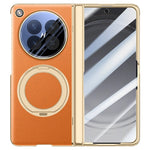 OPPO Find N6 Premium Leather PC Case with Rotating Ring Holder Stand and Privacy Glass