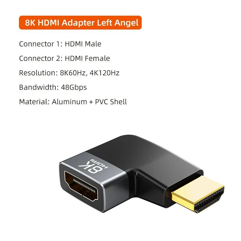 CABLETIME Left-Angle HDMI 2.1 Converter Adapter